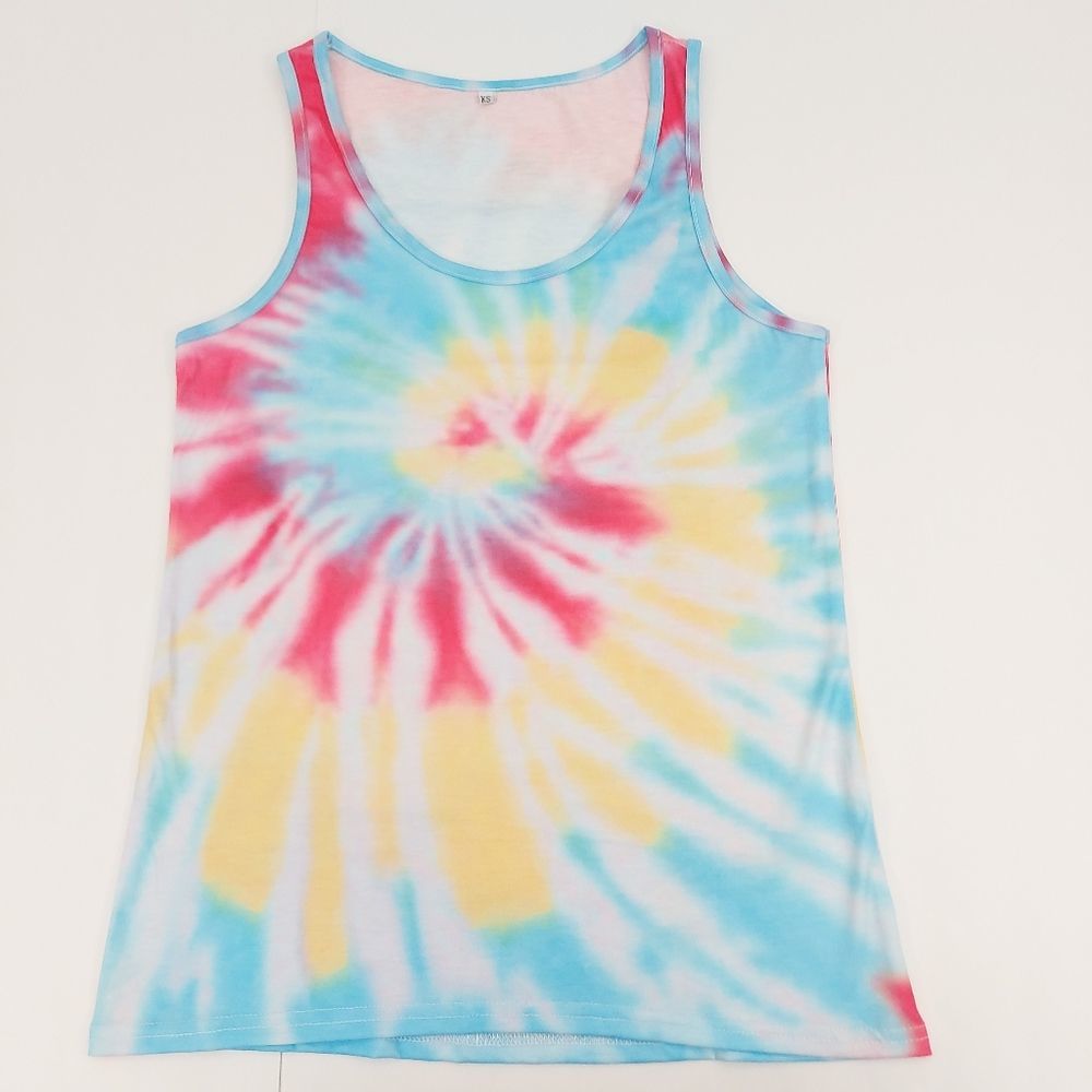 Womens Tank Top Size XS Multicolor Tie Dye Activewear Lightweight